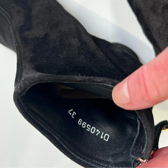 AGL‎ Black suede OLGA block heeled booties size 37/6.5-7US. - Picture 3 of 9